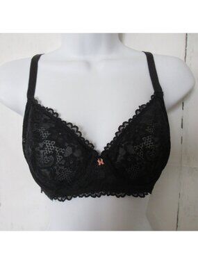 New Fenty X Savage Bra 32DD Black Lace Underwire Back Closure